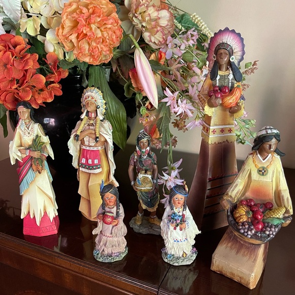 THANKSGIVING MIDWEST OF CANNON FALLS RESIN PILGRAM WOMAN FIGURINE 12” Vntg - Picture 15 of 16